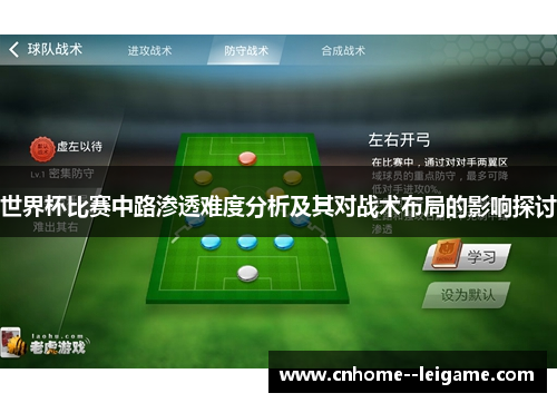 世界杯比赛中路渗透难度分析及其对战术布局的影响探讨